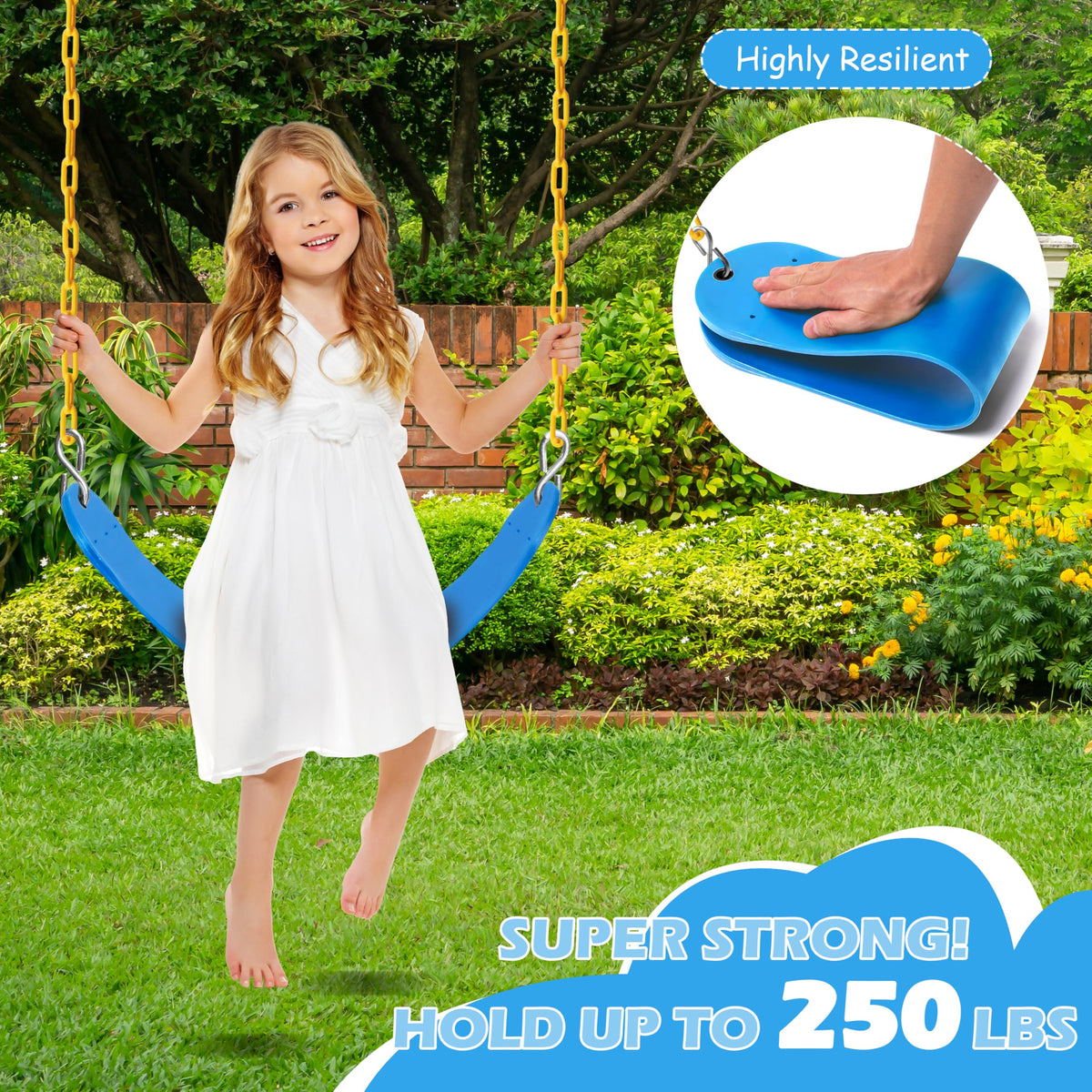 Sunnyglade thermoplastic covered chains protect hands during play