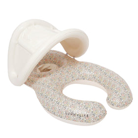 Sunnylife baby floaties with removable canopy provide sun protection during pool or beach days.