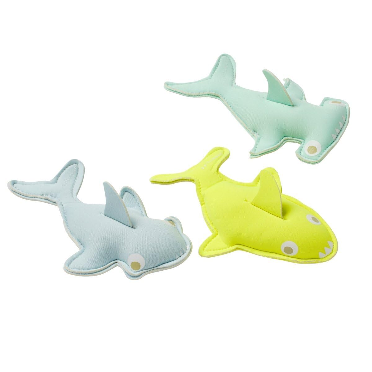 Sunnylife Dive Buddies Salty the Shark Aqua colorway highlights quick-drying neoprene for pool adventures.