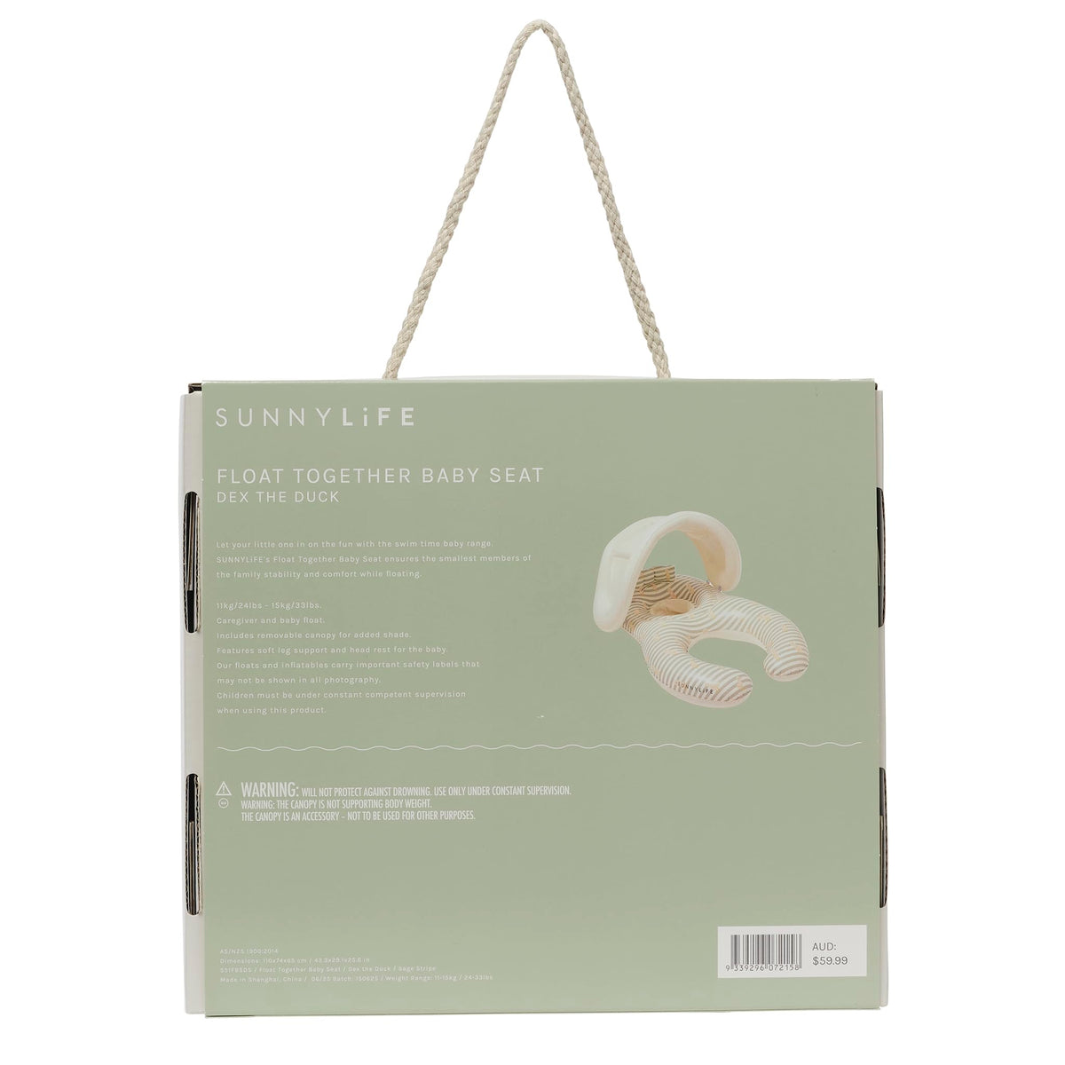 Sunnylife Float Together Baby Seat ideal for pool and beach adventures.
