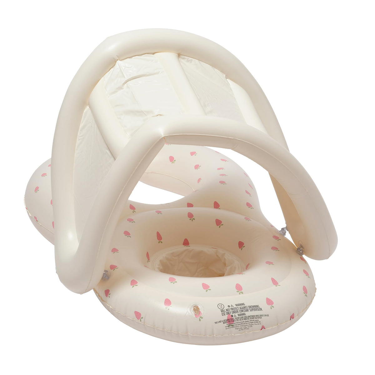 Sunnylife Float Together Baby Seat Strawberry Sunshine non-toxic PVC for safe water fun.