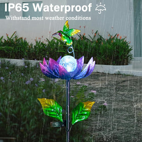 Sunnylight waterproof solar panel keeps powering the globe during rain.