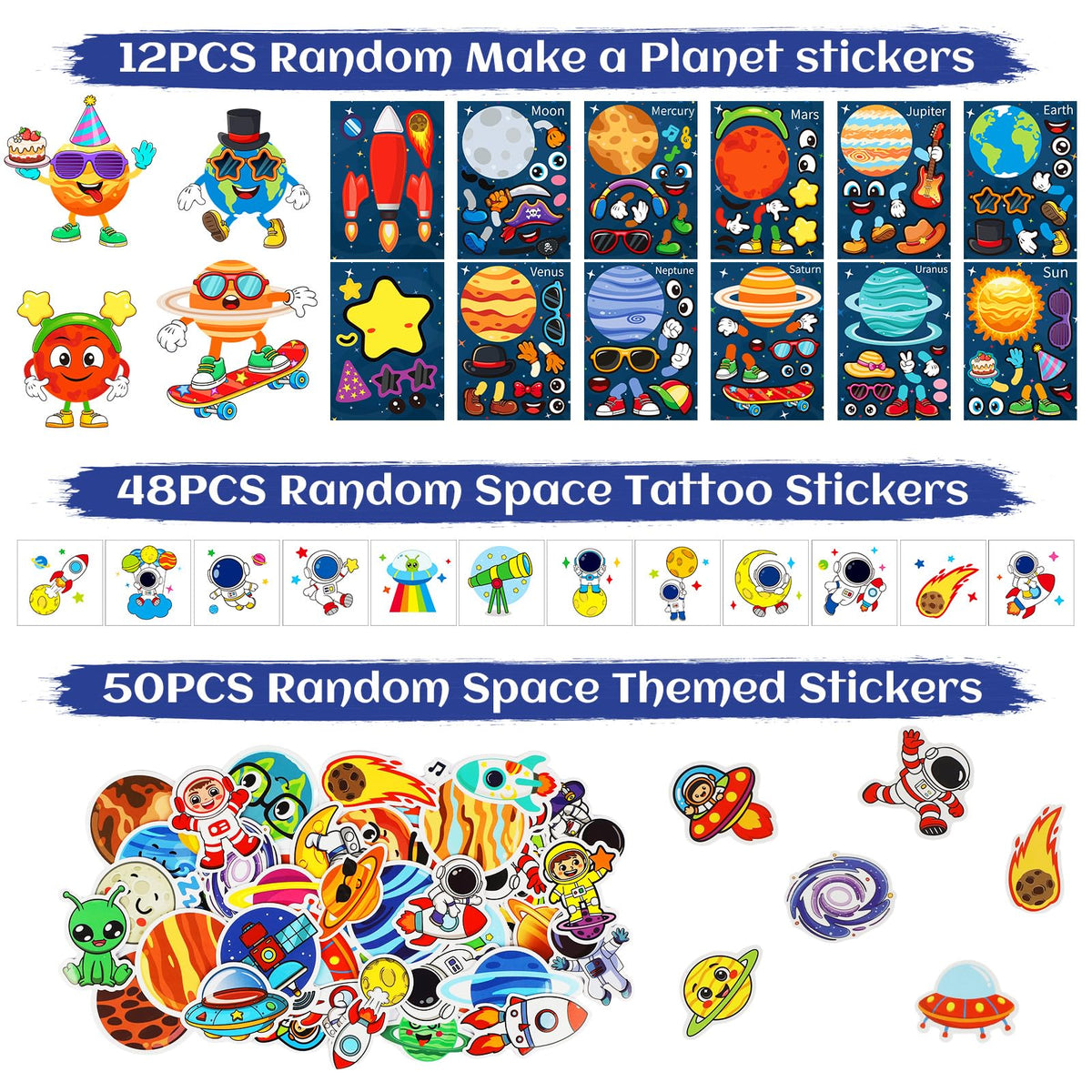 SunnyMemory planet stickers ready to decorate goodie bags and spark creativity