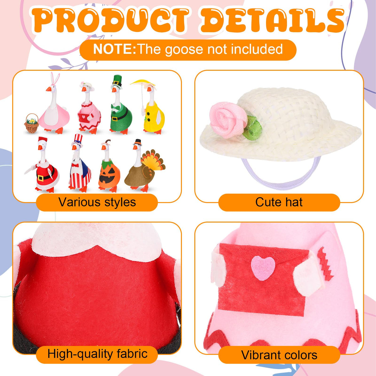 Sunnymove Halloween pumpkin outfit for 7-inch goose boosts seasonal decor appeal