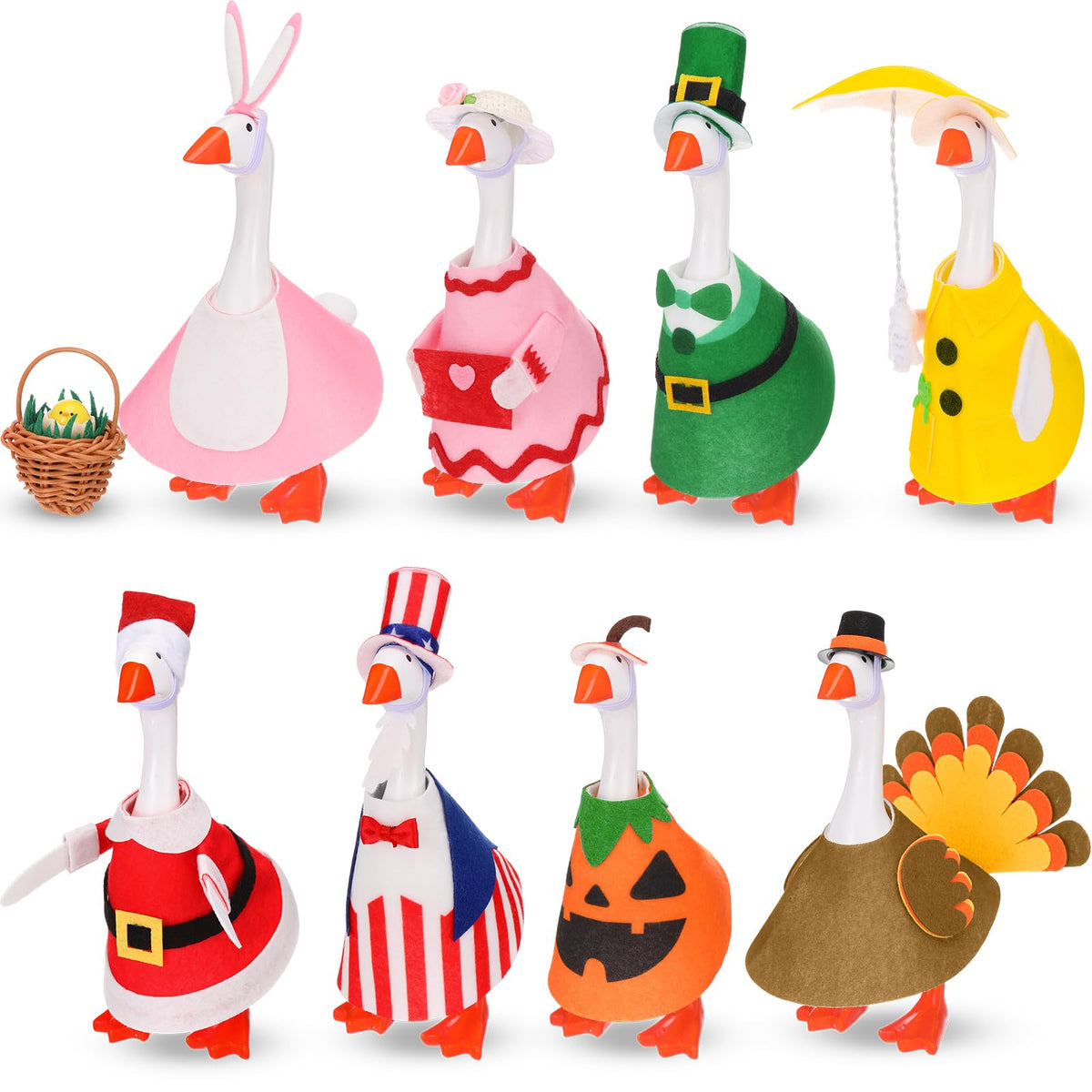 Sunnymove 7-inch desk goose outfit for Independence Day adds festive charm to desks