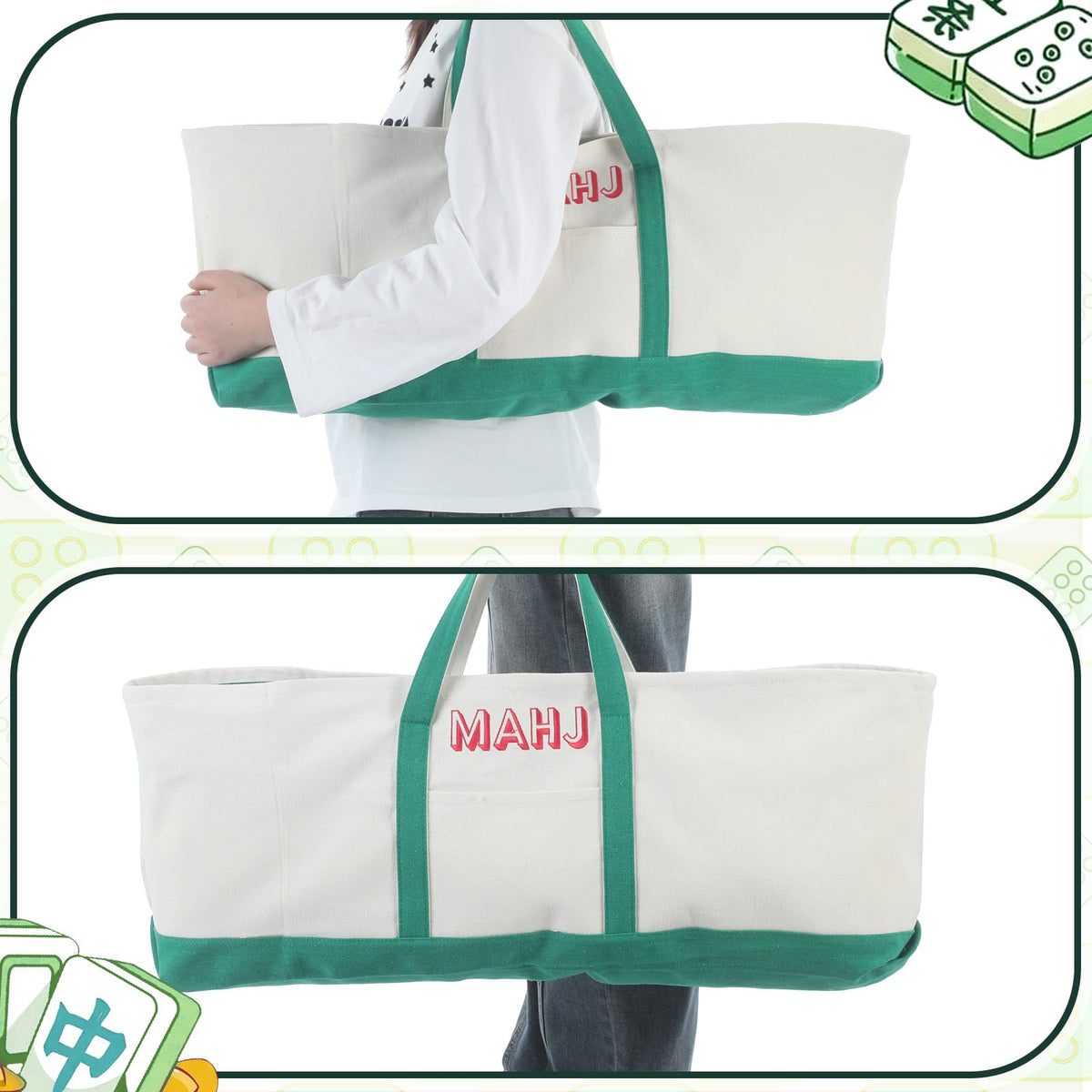 Sunnymove durable canvas bag keeps mahjong gear safe