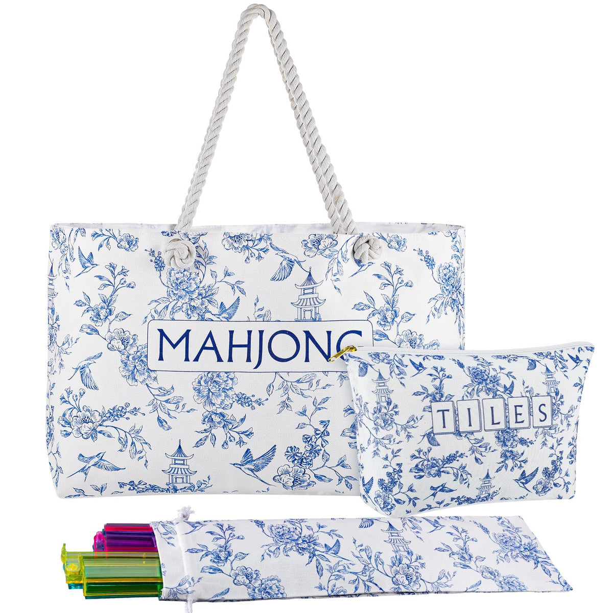Sunnymove empty mahjong bags tote for tiles and racks, spacious and easy to transport.