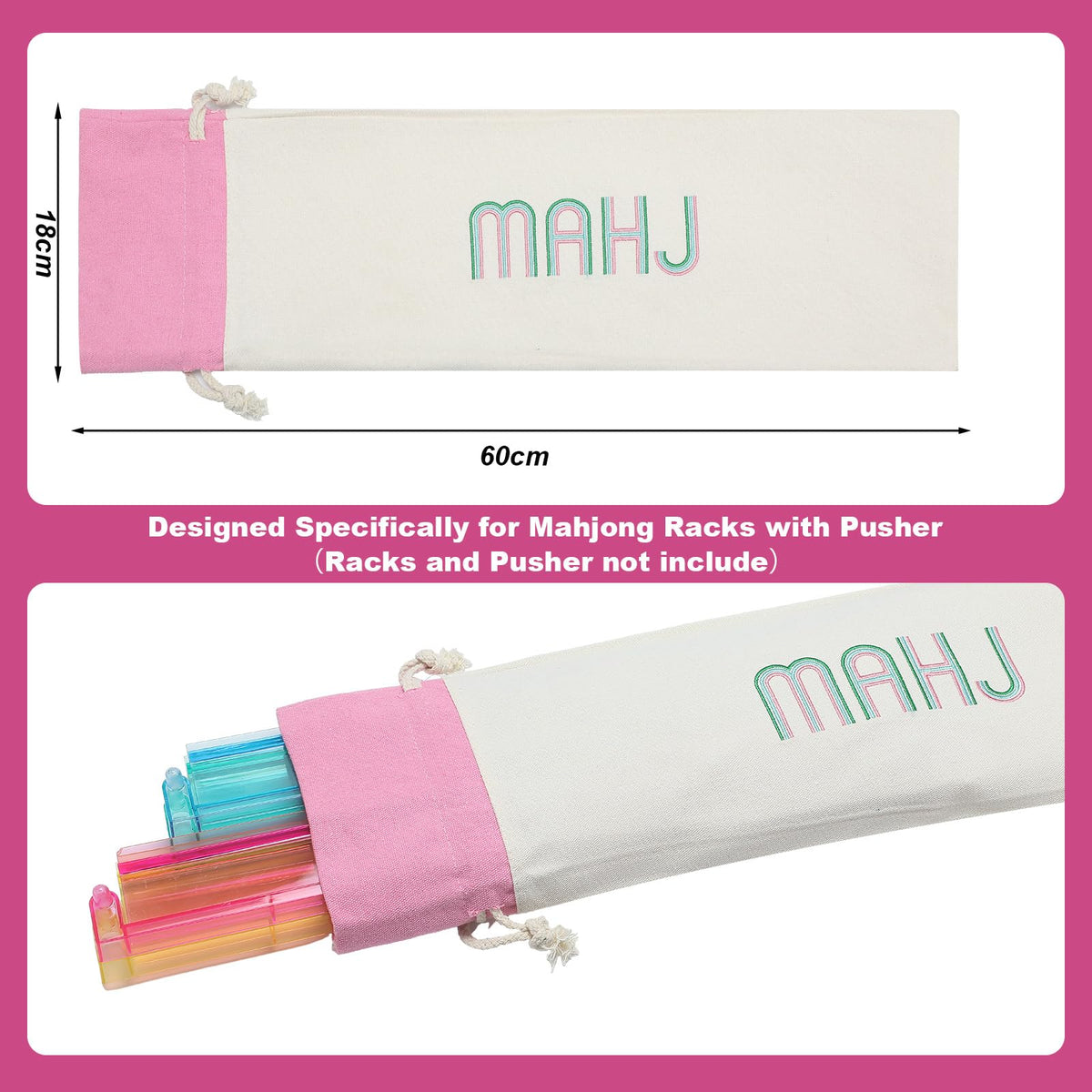 Sunnymove mahjong bag embroidery-detail adds stylish flair