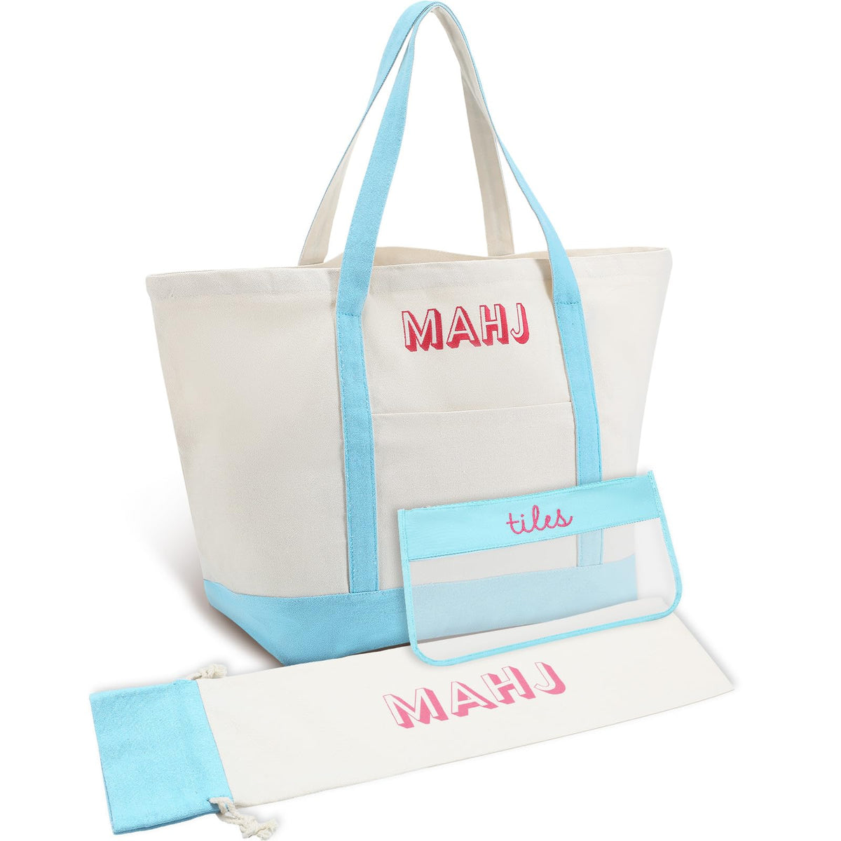 Sunnymove mahjong bag large compartments keeps tiles and racks organized on the go.