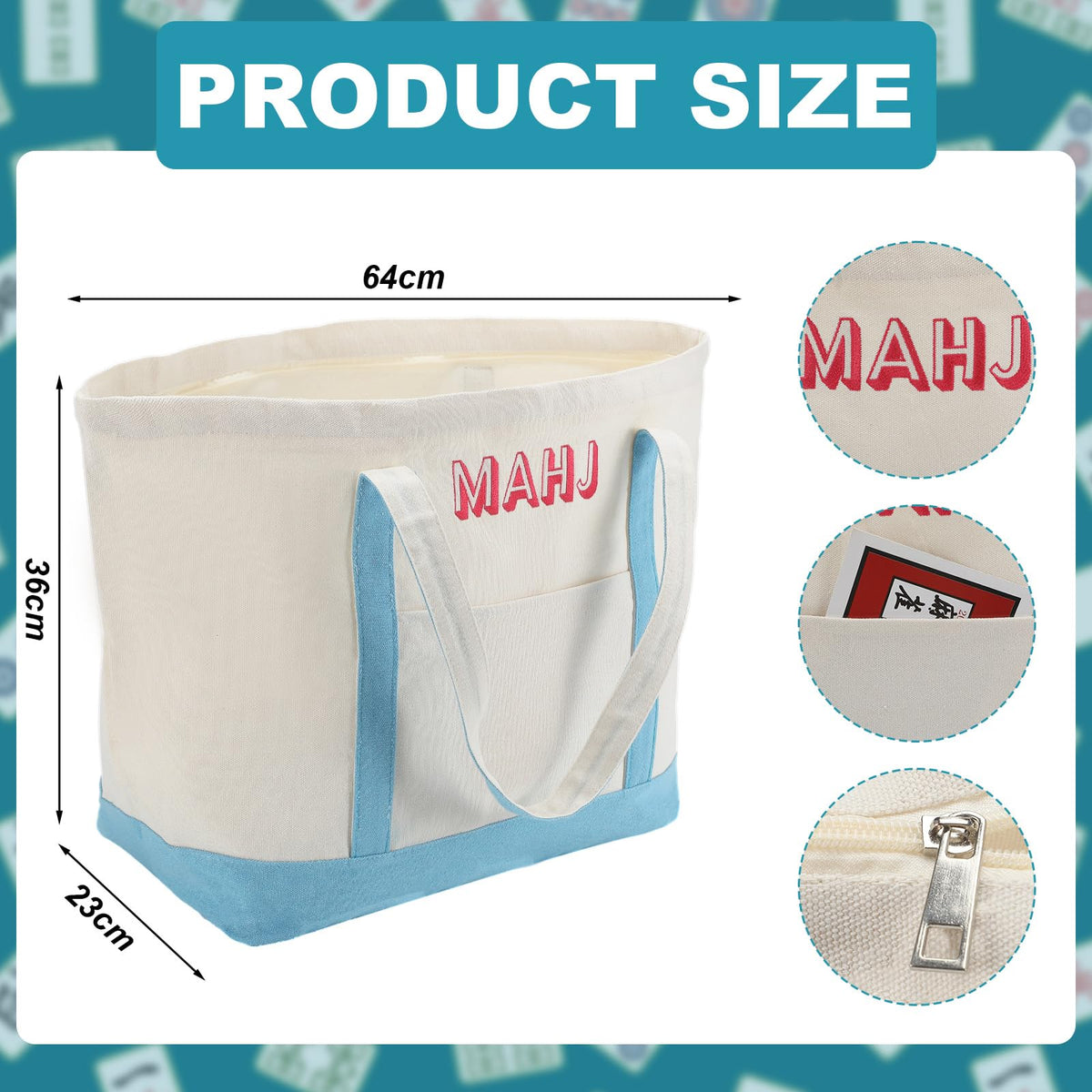 Sunnymove mahjong bag small pouch secures accessories like dice and wind indicators.