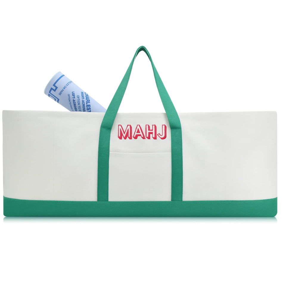 Sunnymove mahjong bag with tiles and rack for organized, protected transport