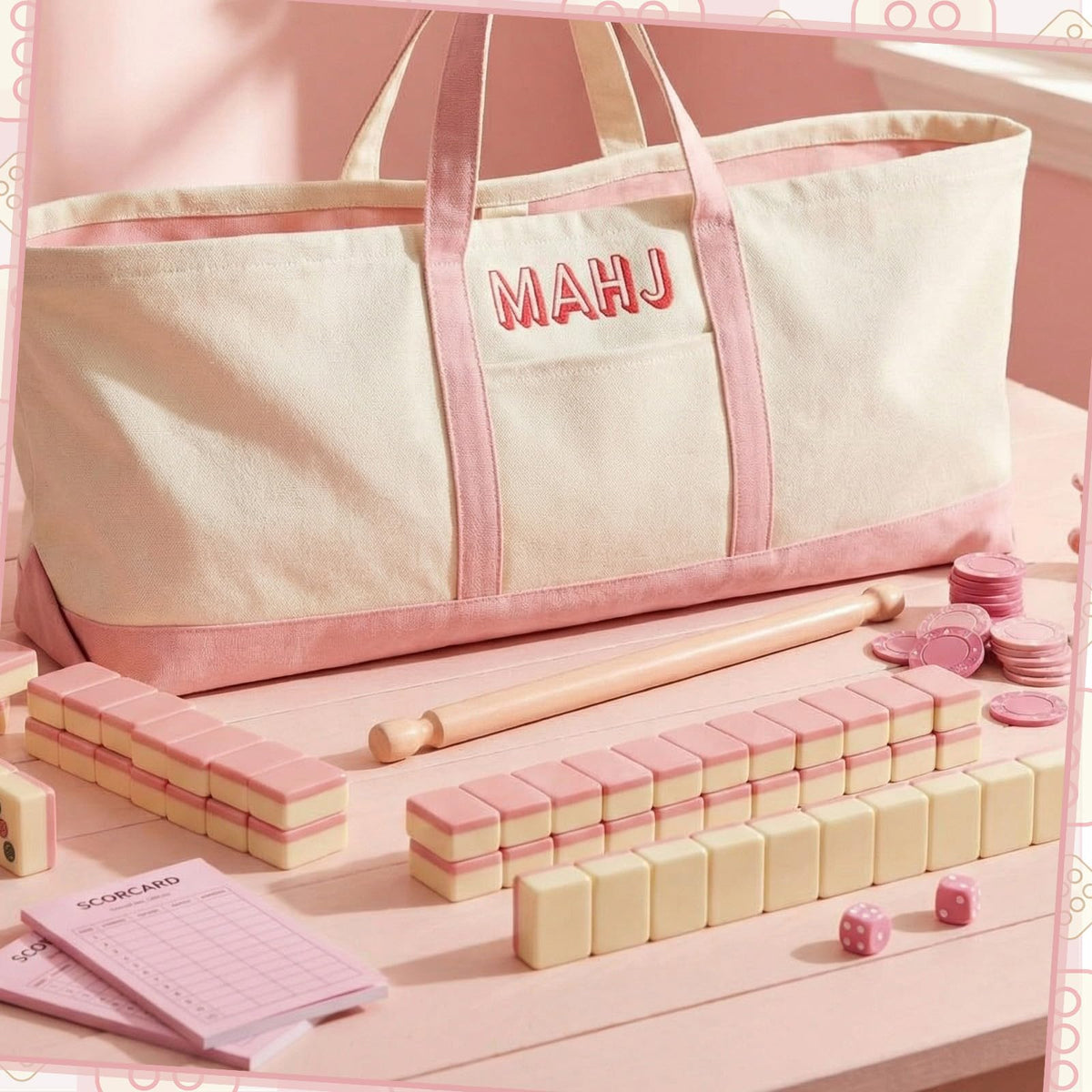 Sunnymove mahjong bag wide padded handles for easy carrying