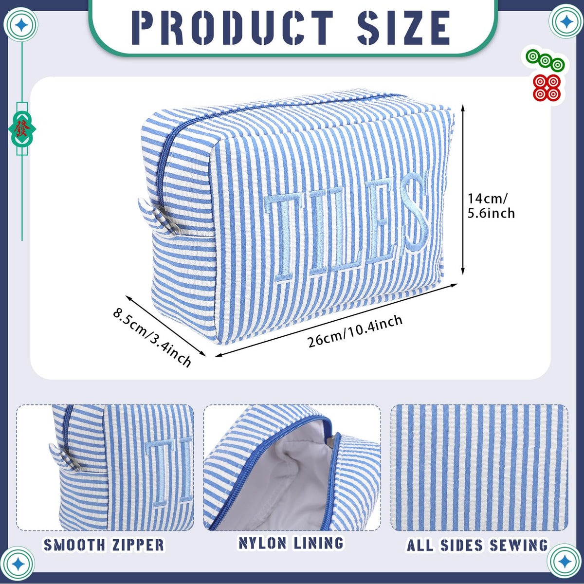 Sunnymove mahjong bag with zipper protection keeps tiles secure during transit.