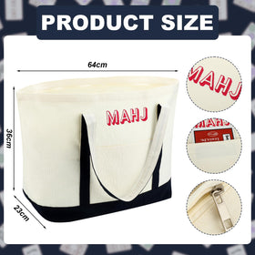 Sunnymove mahjong bag zippered compartments keep tiles and accessories organized.