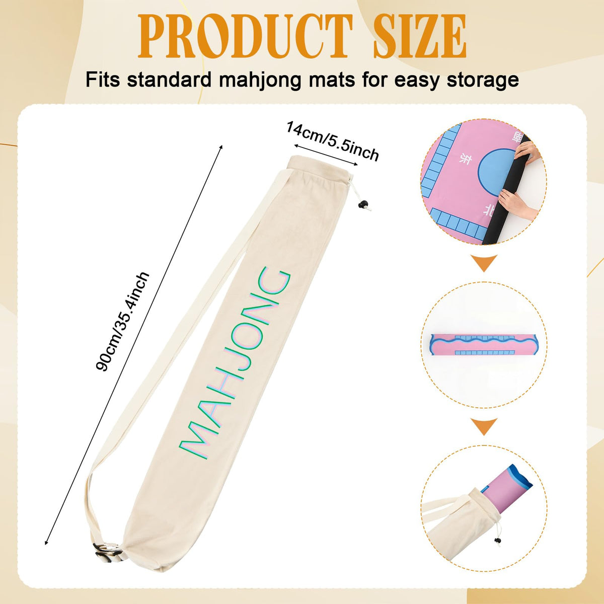 Sunnymove bag with drawstring closure secures mats during travel and storage