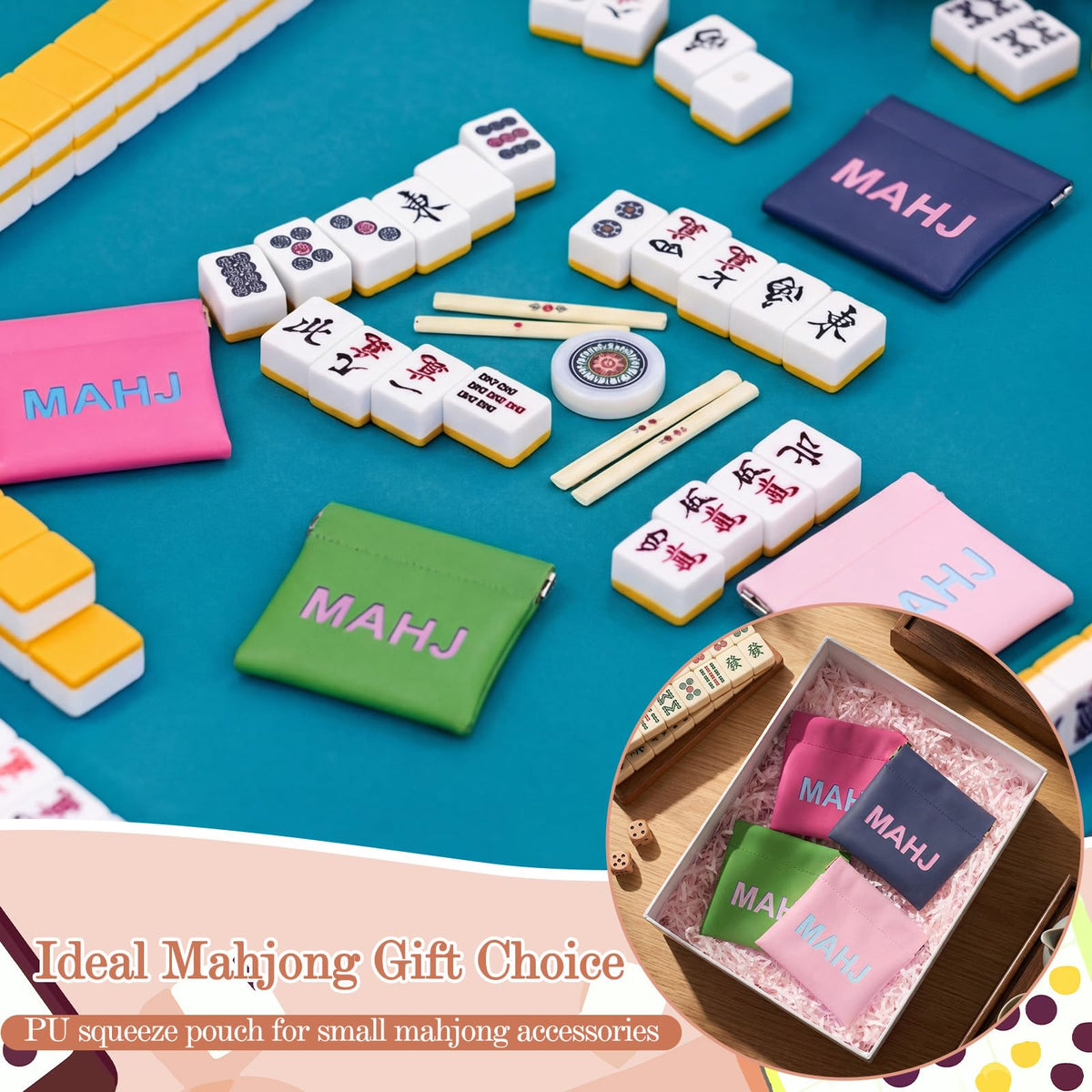 Sunnymove mahjong bag used at a night party for organized gameplay