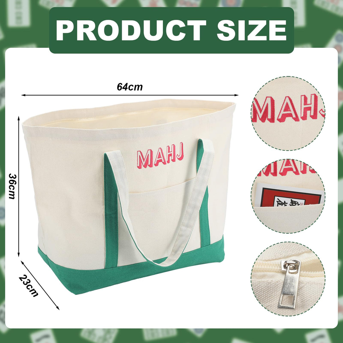 Sunnymove mahjong rack storage bag with putters, green, protects racks from wear