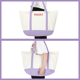 Sunnymove purple bag features a sturdy shoulder strap for easy carrying.