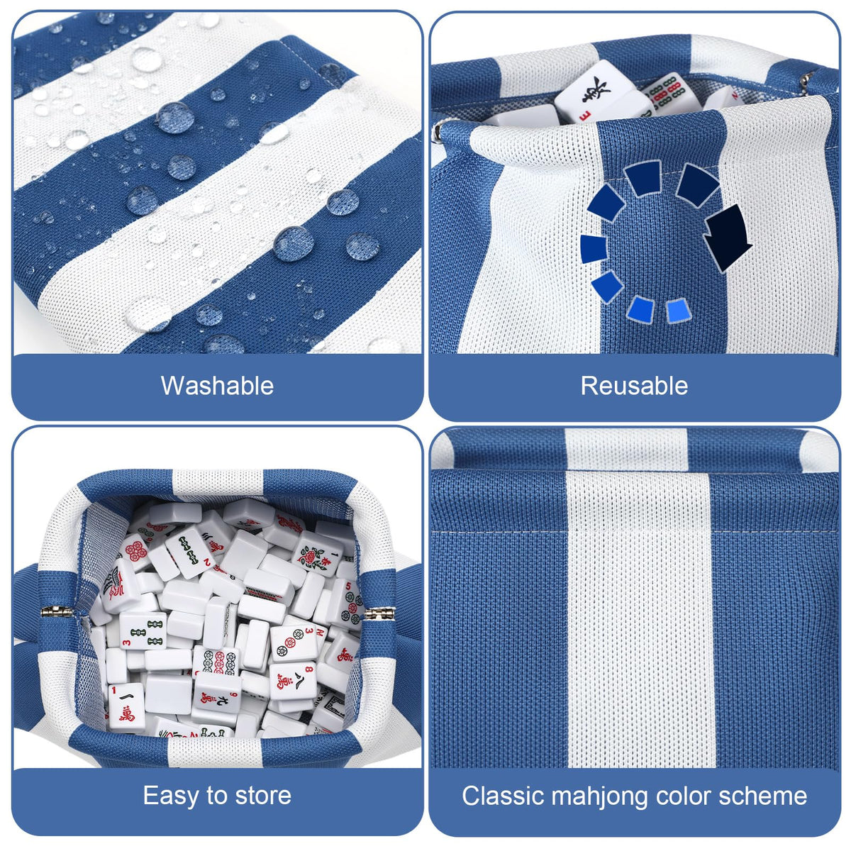 Sunnymove Mahjong Tile Bag durable fabric protects tiles during travel.