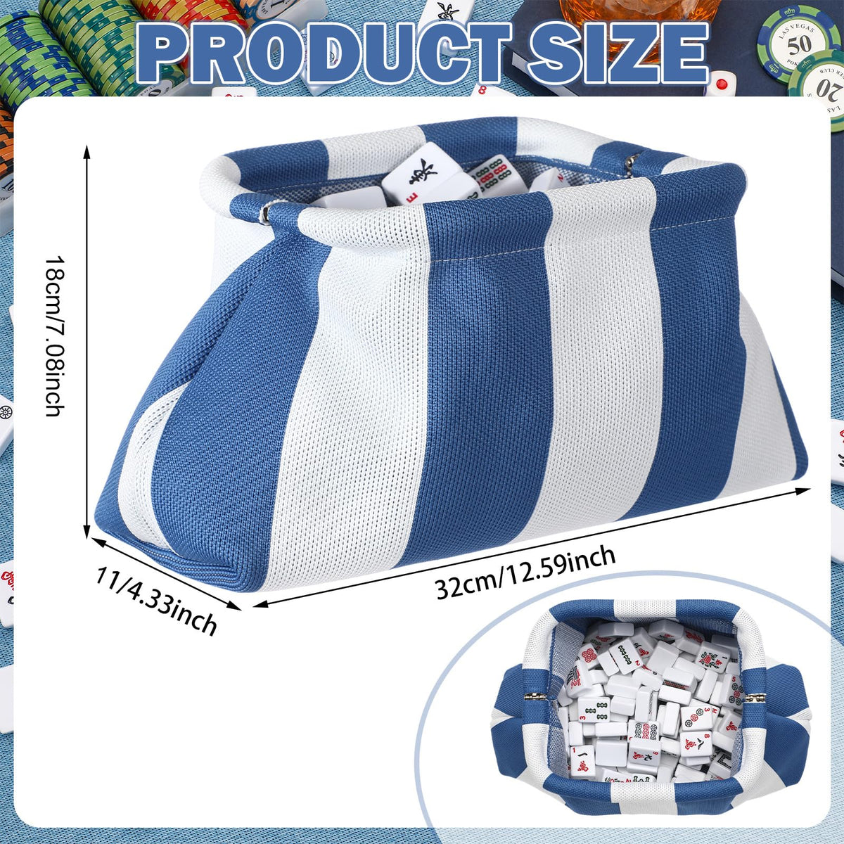 Sunnymove Mahjong Tile Bag interior: spacious design for easy tile organization.