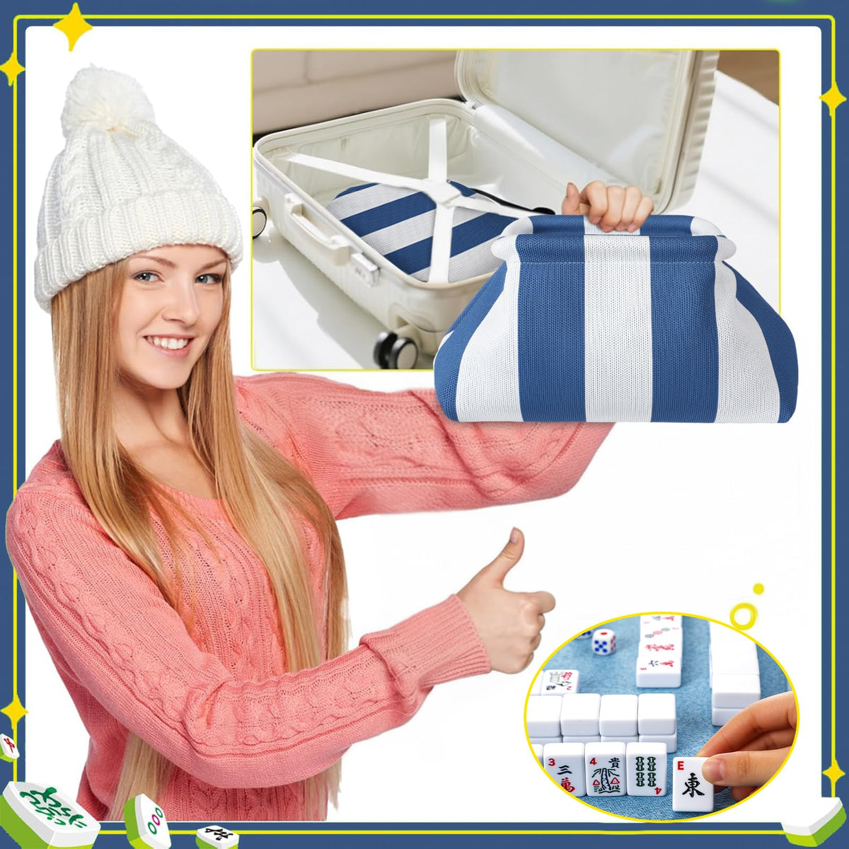 Sunnymove Mahjong Tile Bag adds style and organization to Mah Jong sets.