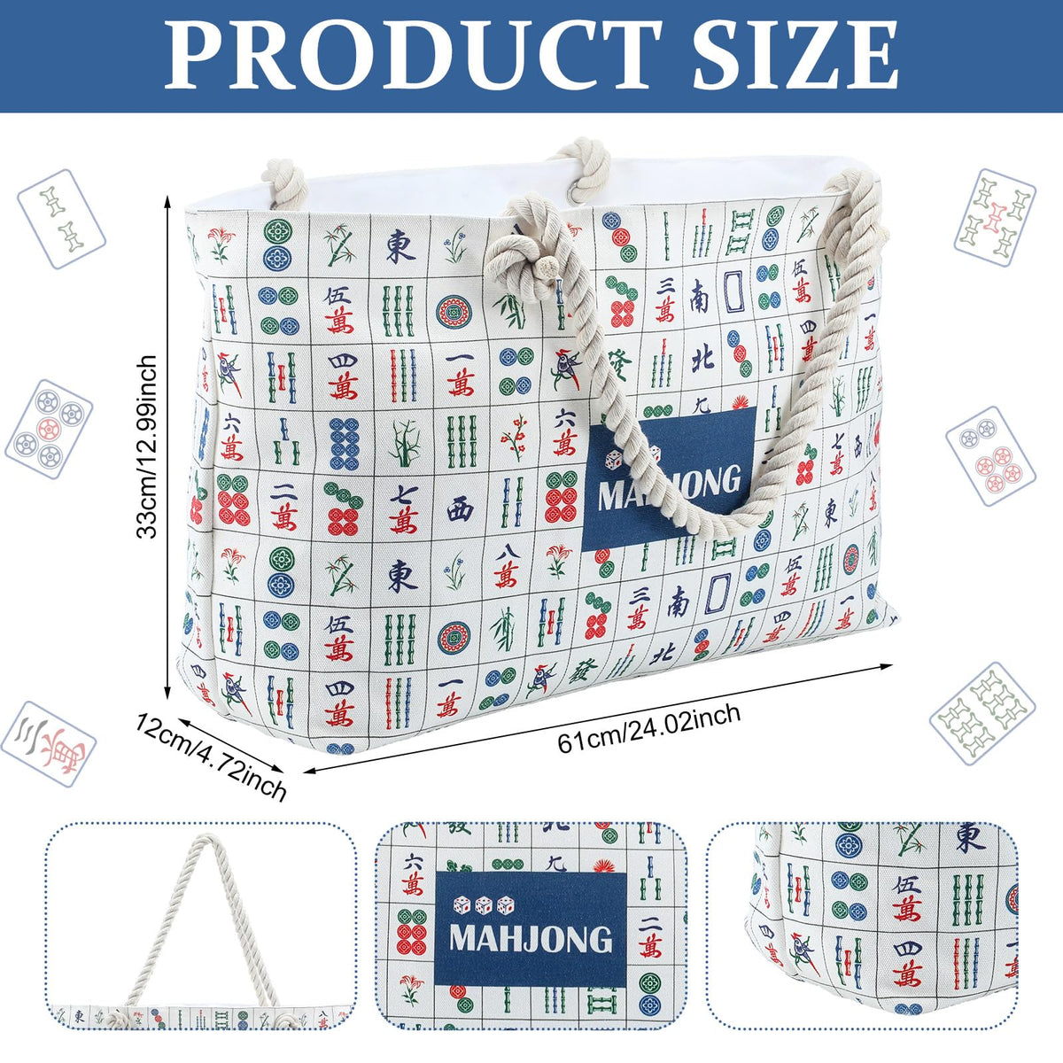 Sunnymove mahjong tile bag with zipper secures tiles during travel