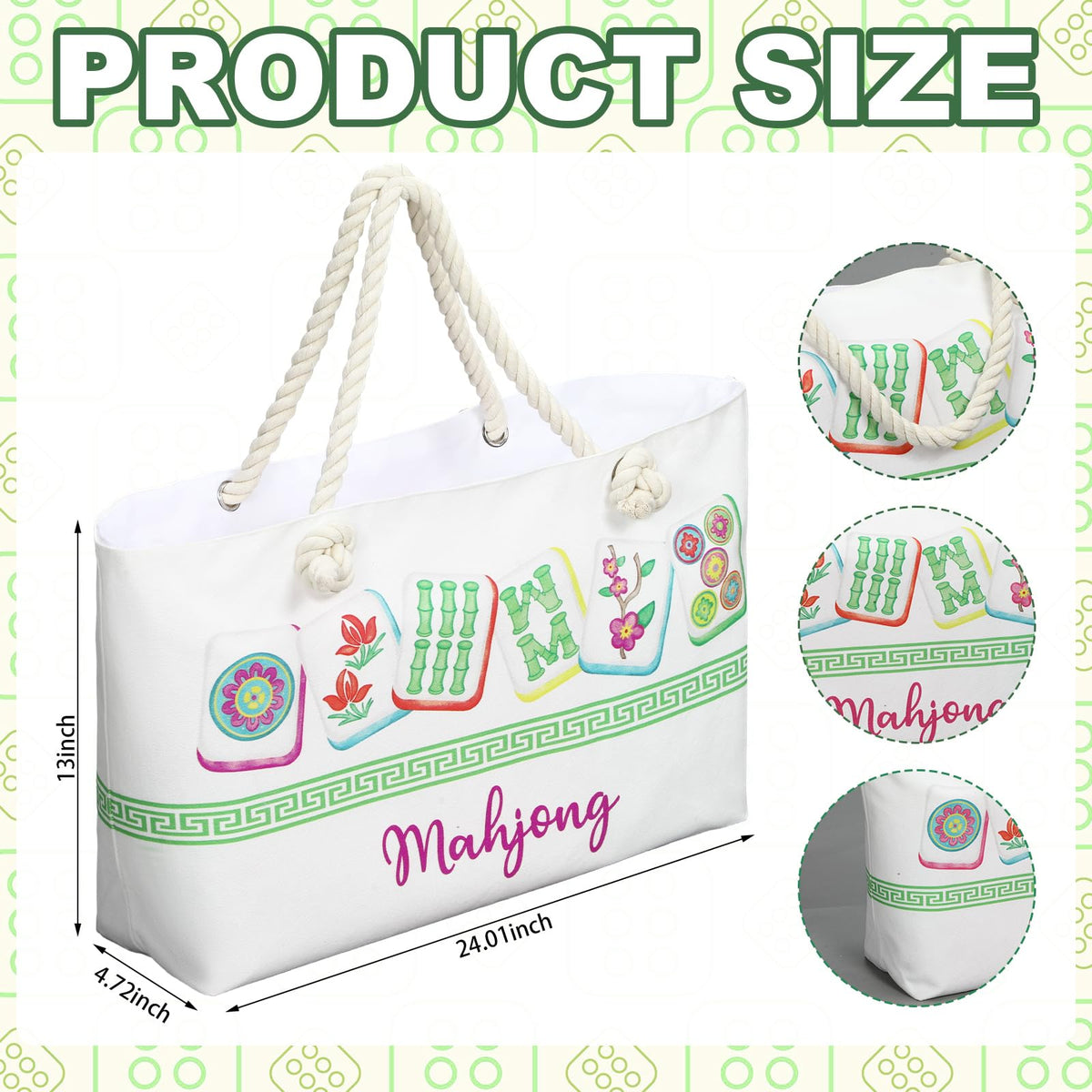 Sunnymove mahjong tile bag with zipper keeps tiles secure during travel.