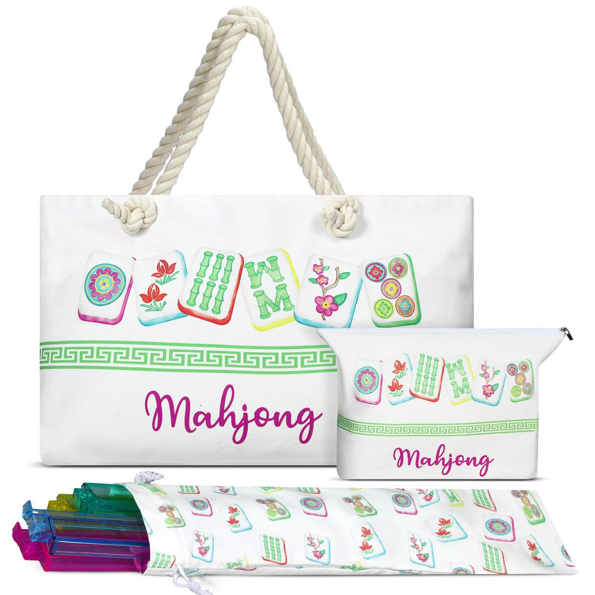 Sunnymove mahjong tote bag with ample storage for tiles and accessories.