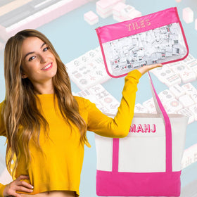 Sunnymove pink multi-use bag stores stands, pushers, and daily essentials.