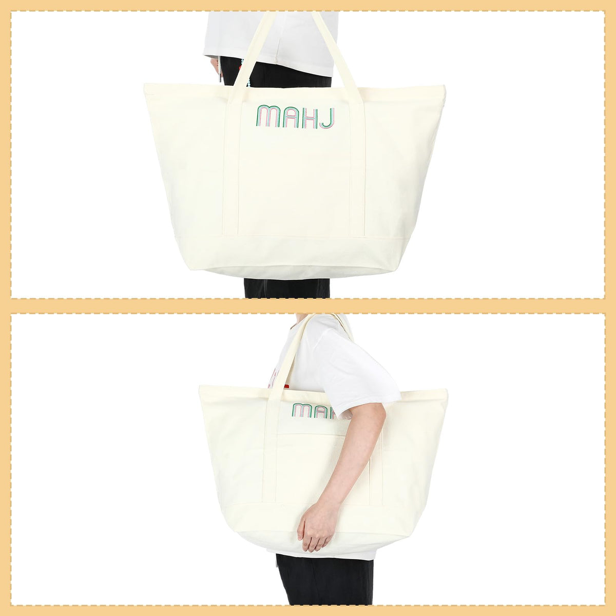 Sunnymove white mahjong bag with embroidery adds stylish flair to game night.