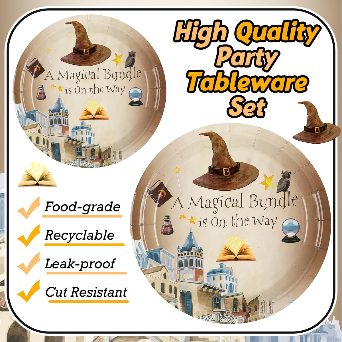 Sunnyray wizard plastic forks for easy serving at a 24-guest party