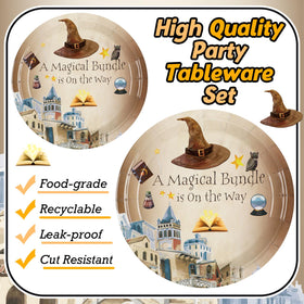 Sunnyray wizard plastic forks for easy serving at a 24-guest party