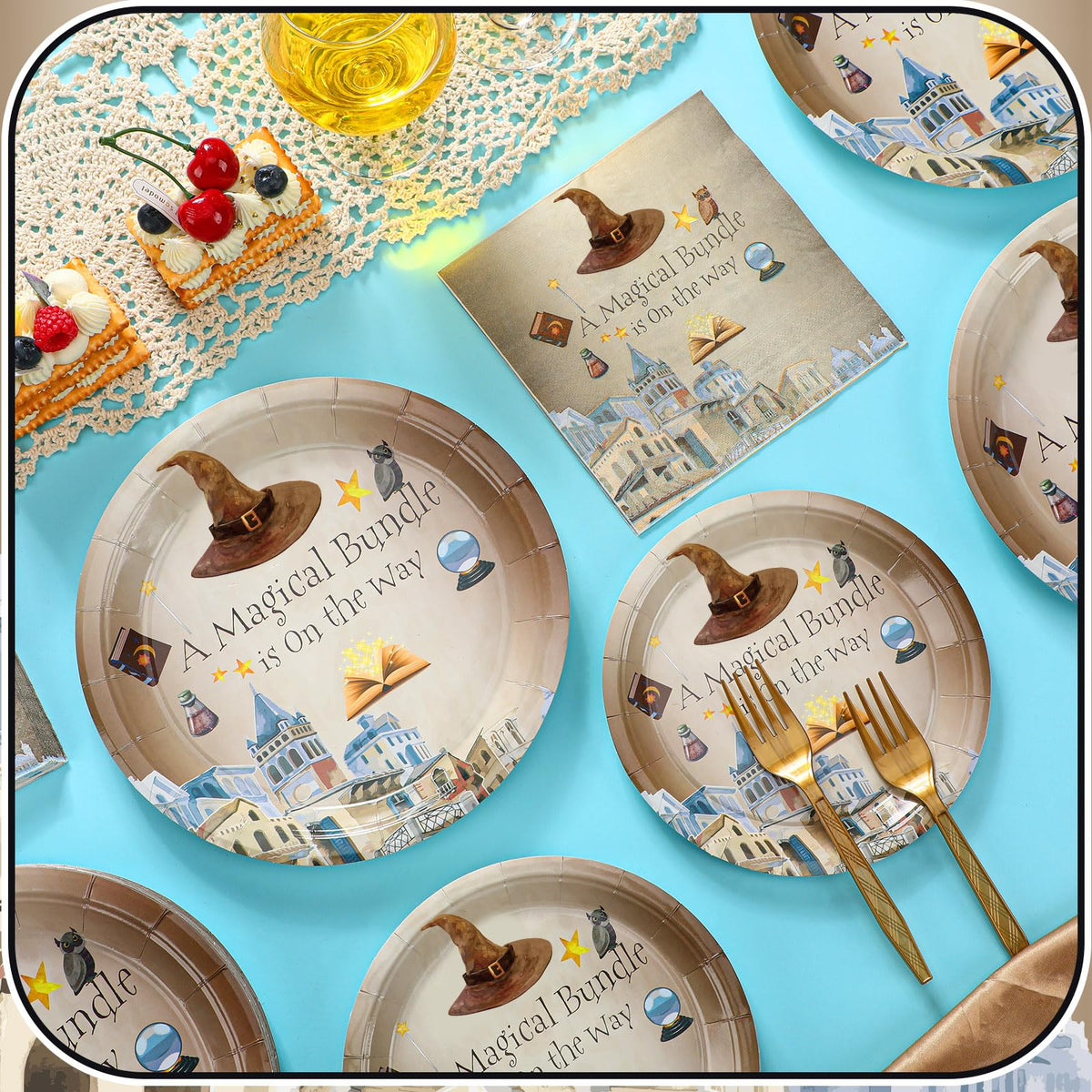 Sunnyray packaging image shows disposable tableware bundle