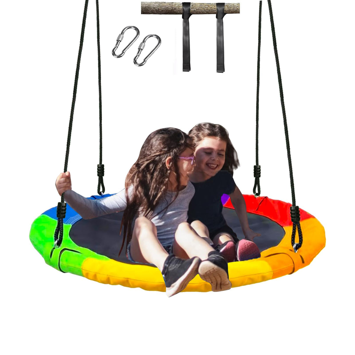 SunnyStride 40-inch saucer swing seat for backyard fun