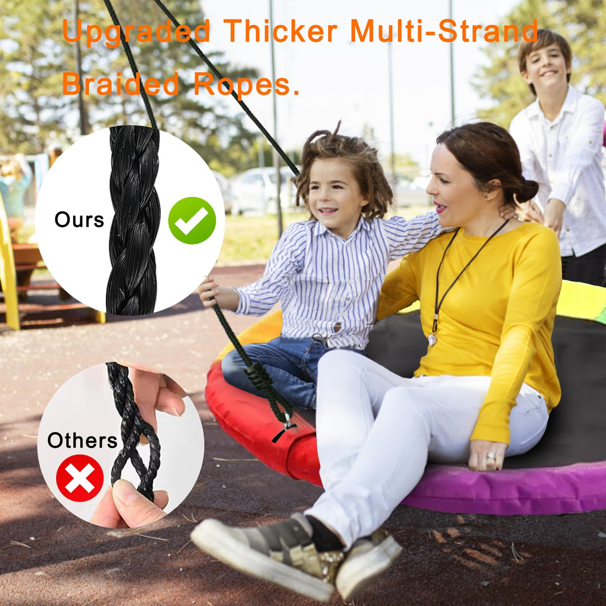 SunnyStride easy-assembly saucer swing setup for quick installation