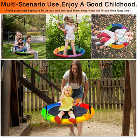 SunnyStride saucer swing supports 1-2 kids for shared play