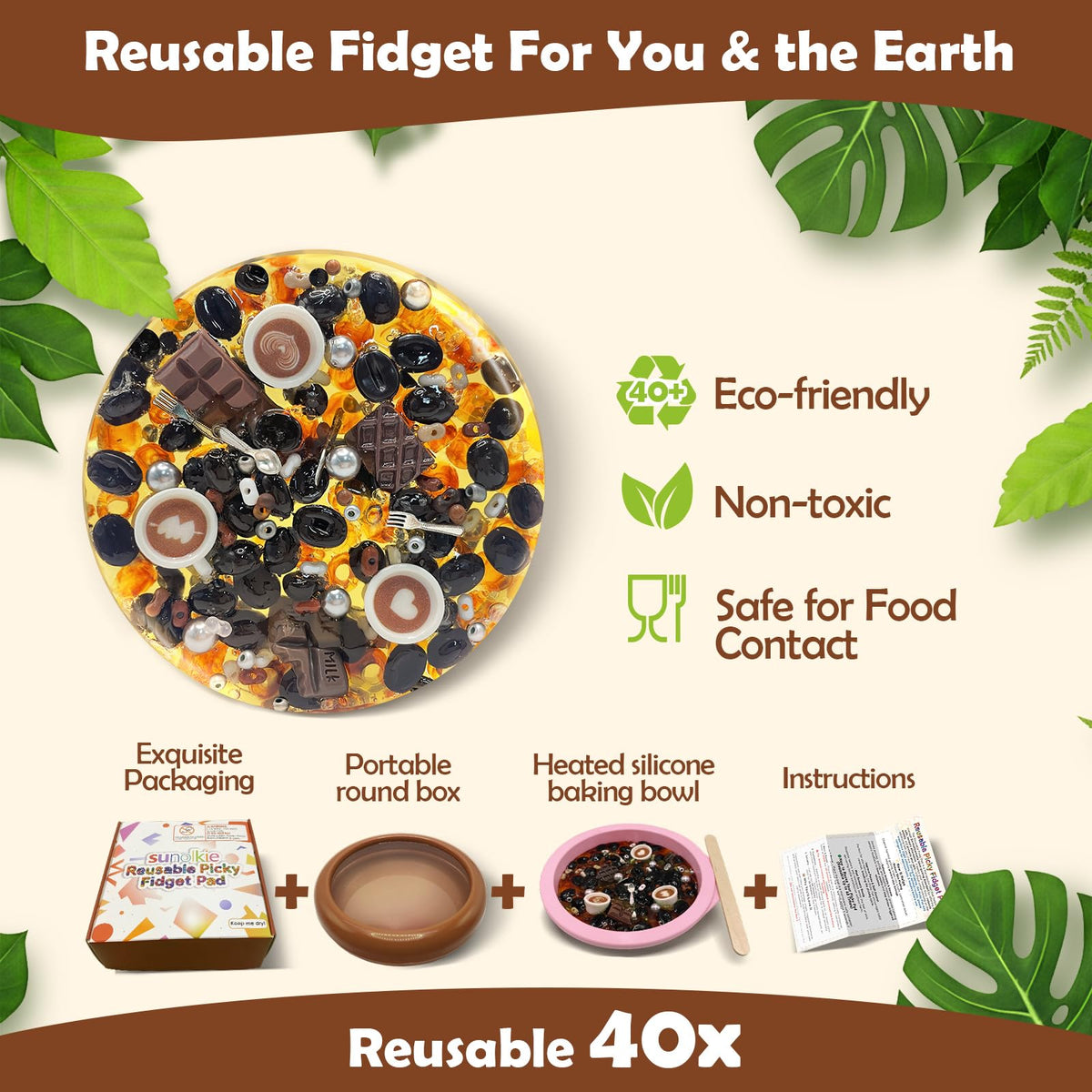 Sunolkie Picky Fidget Pad textured surface provides varied tactile feedback.