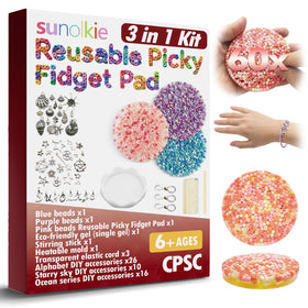 Sunolkie reusable picky fidget pad for stress relief and focus