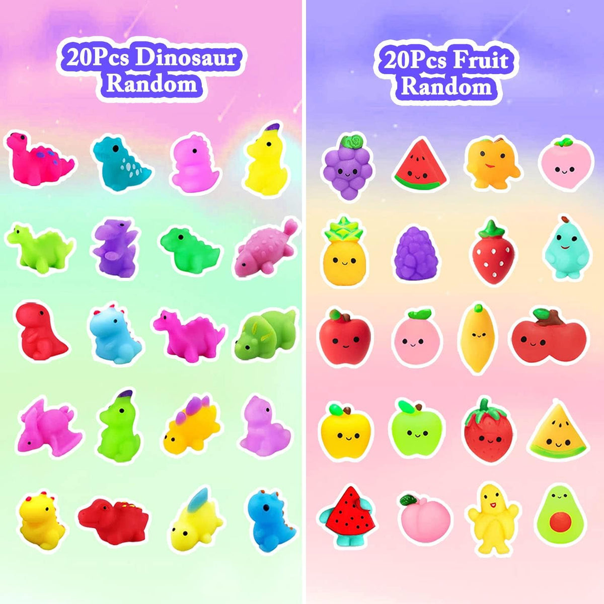 SUNPROUND 200Pcs Mochi Squishy Toys – fruit theme for sensory exploration and gifting