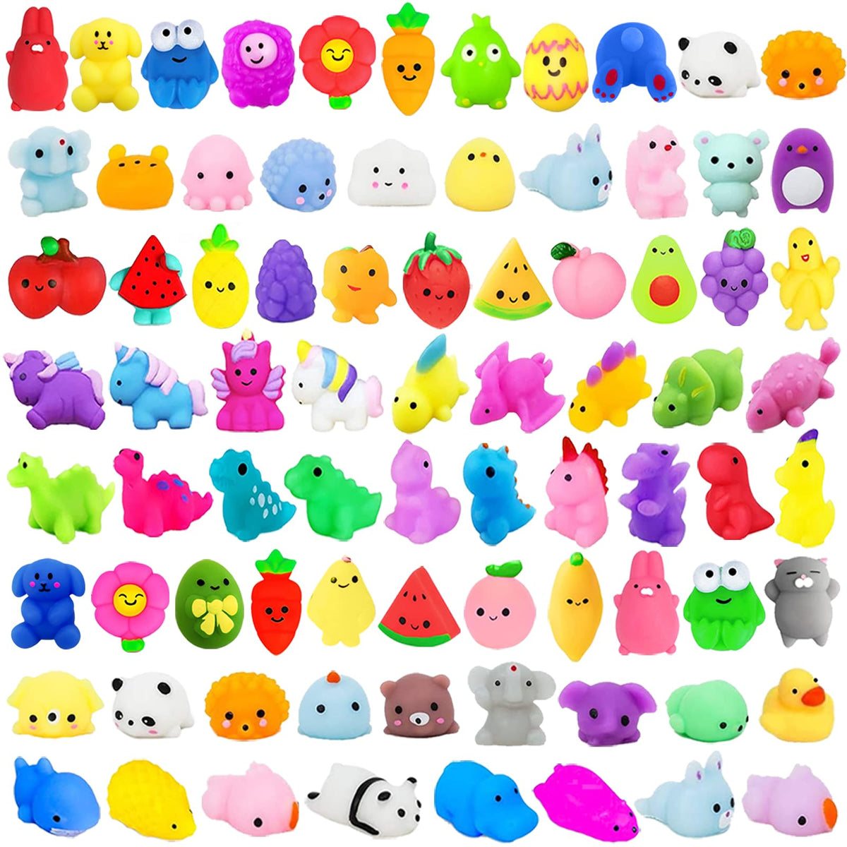 SUNPROUND 200Pcs squishy toys bulk: colorful assortment for Easter eggs and party favors.