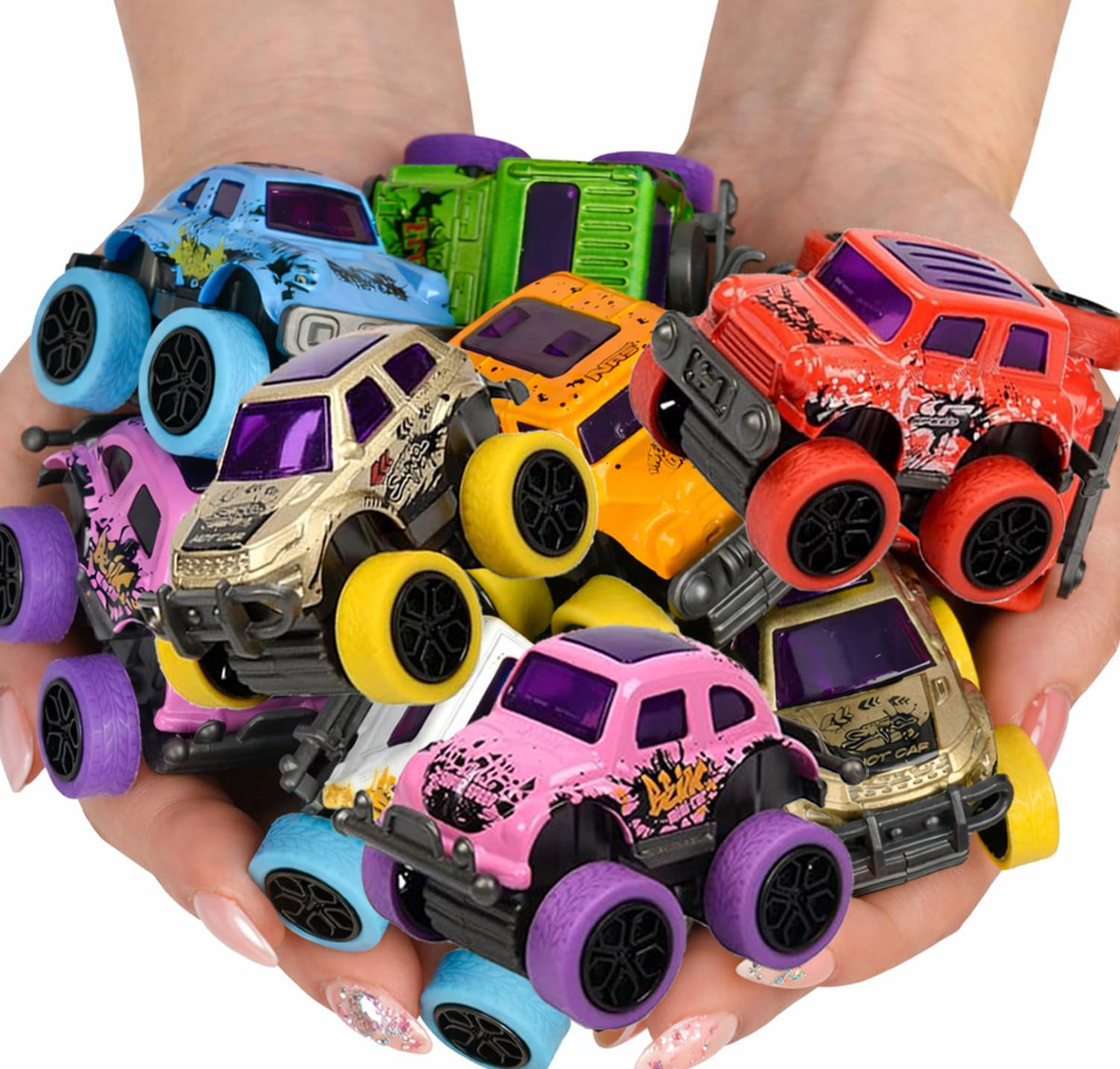 SUNPROUND party favors: assorted mini monster trucks for events