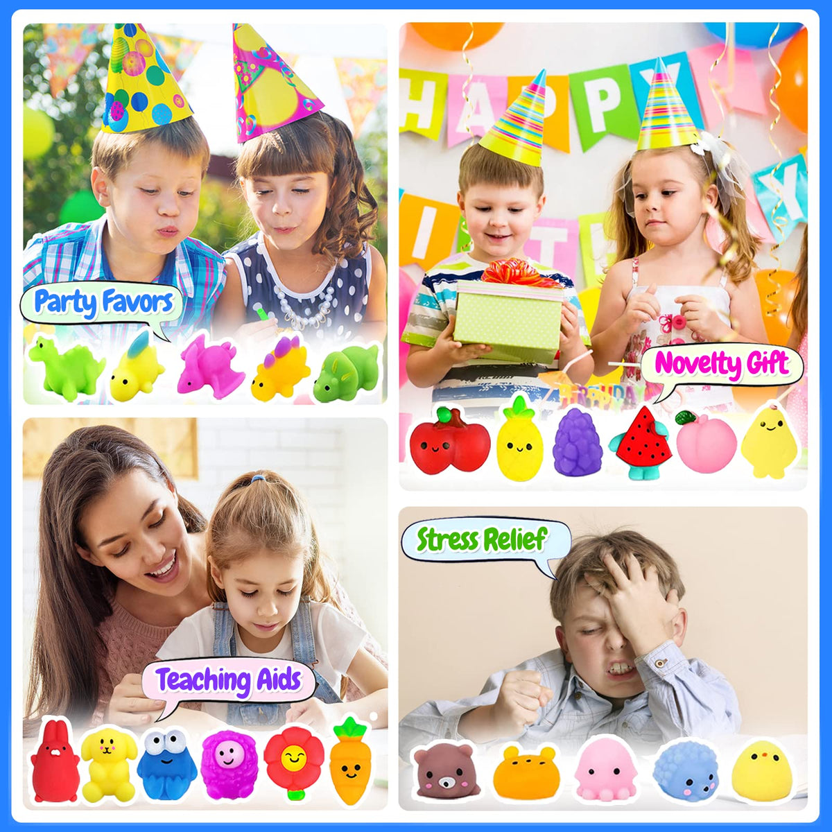 SUNPROUND soft TPR squishies: non-toxic and easy to clean for repeated use.