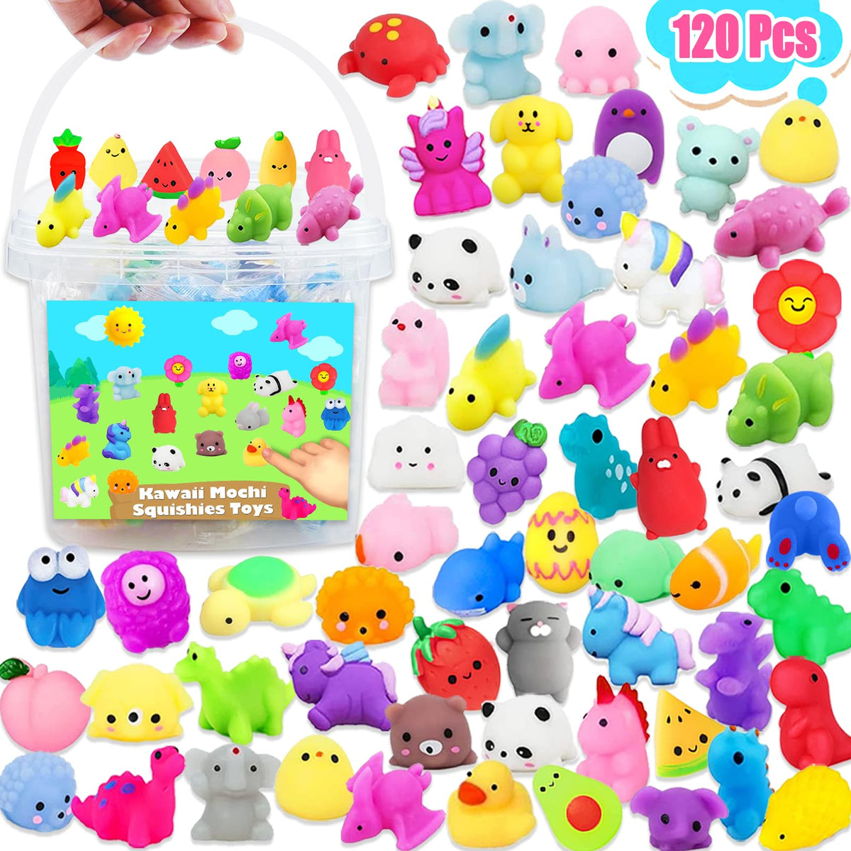 SUNPROUND Squishies 120pcs set for birthday parties and prizes.