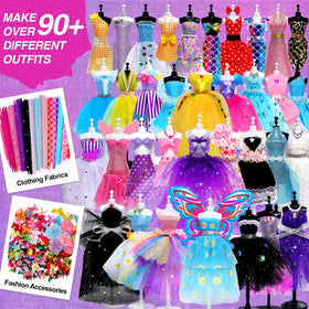Sunrad set with 10 trims and 5 ribbons for detailed doll outfits.