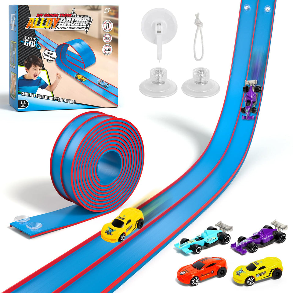 Sunrad 15ft flexible race track setup for versatile play spaces.