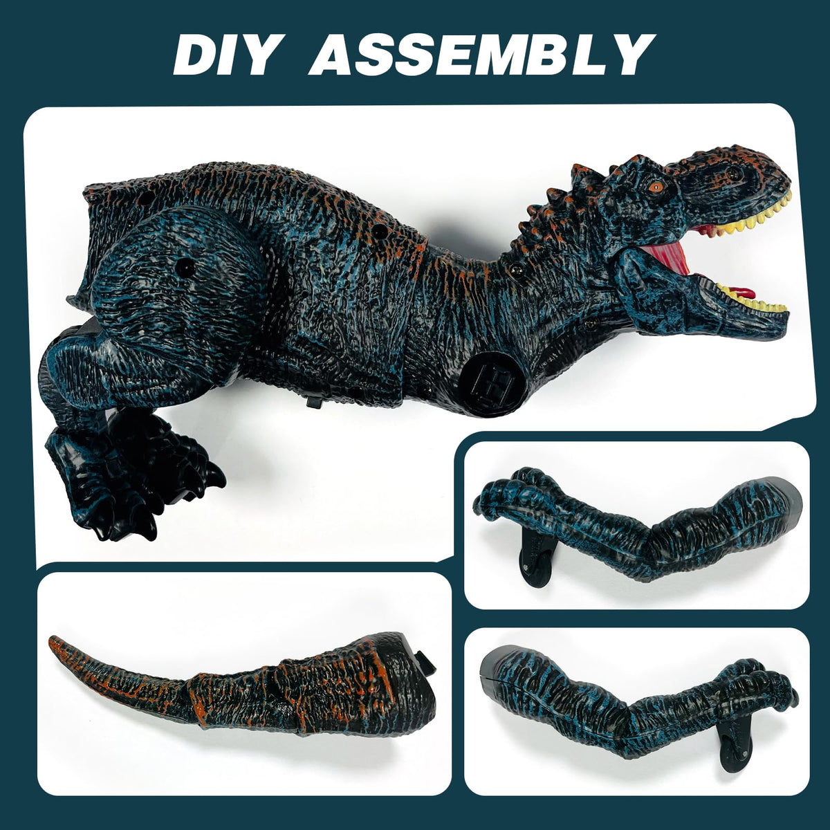 Sunrad dino battery recharge enables longer play sessions with USB charging.
