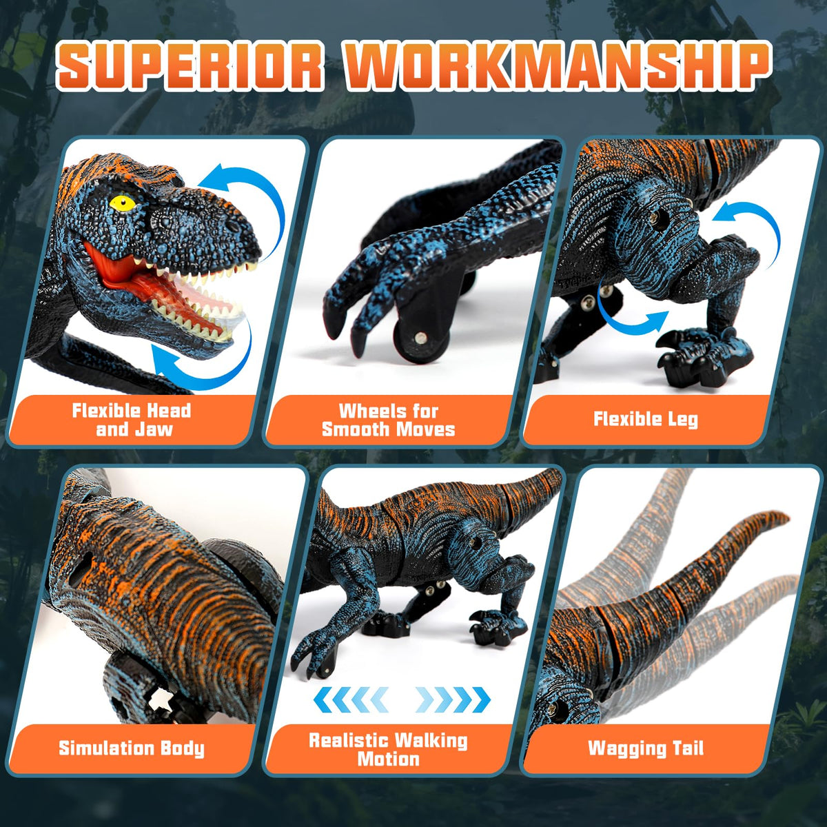 Sunrad Mini RC dinosaur auto-demo sequence for independent play