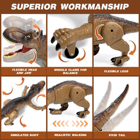 Sunrad RC Dino roaring action enhances storytelling and excitement.