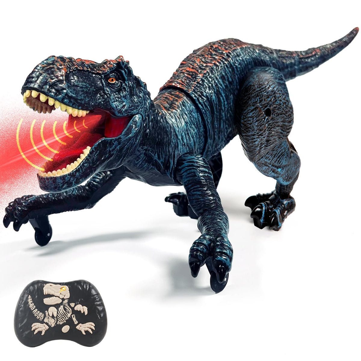 Sunrad RC dinosaur walking for realistic motion and active playtime.
