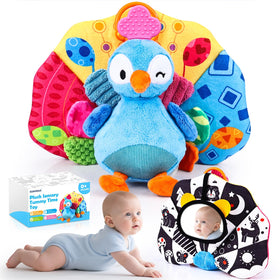 SunRiMax peacock face with high-contrast patterns promoting visual tracking.